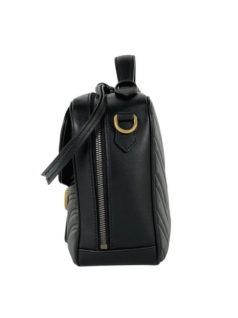 Gucci GG Marmont 2-Way Shoulder Bag Double Leather Black - Picture 2 of 11